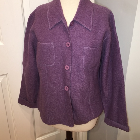 Lisa International Jackets & Coats - Wool boucle purple jacket Lisa International Jackets & Coats - Wool boucle purple jacket