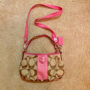 Pink Coach cross body purse