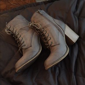 Grey-Brown Ankle Booties