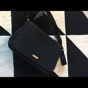 Vera Bradley black quilted messenger bag