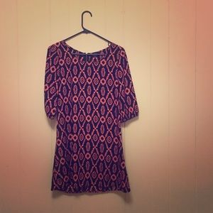 Patterned silk pink and black dress!