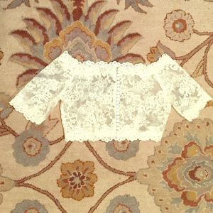 Ivory lace wedding dress coverlet, never been worn