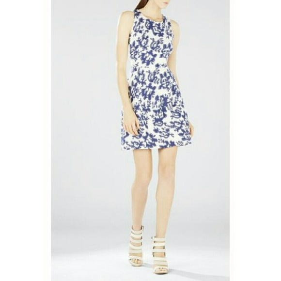 BCBG- white and blue dress-NWT
