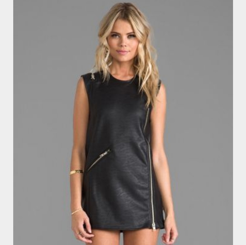 UNIF Moto faux Leather Dress size XS