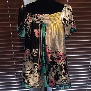 Satin Floral Blouse