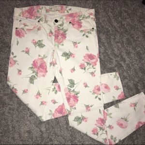 Free People Floral Skinny Jeans