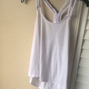 MUDD WHITE BRAIDED STRAP TANK size M