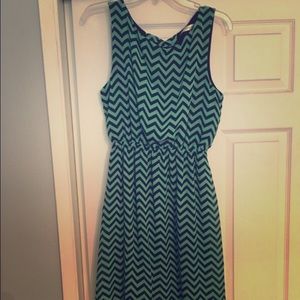 Teal and black dress