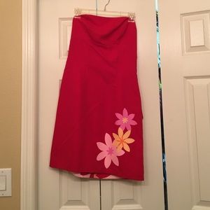 Preloved Red dress with flowers