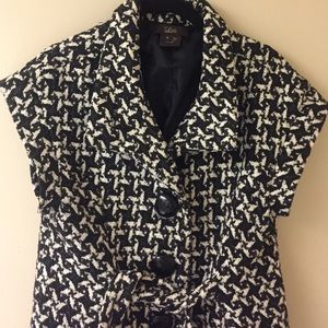 Houndstooth short sleeve sweater with pockets