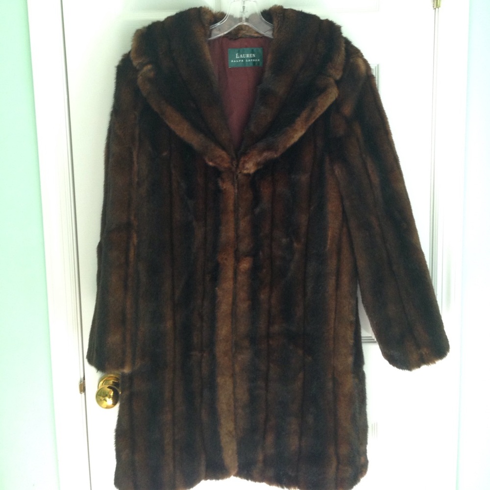 Ralph Lauren Faux Fur Sable Colored Coat