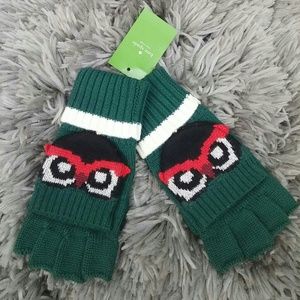 NWT Kate Spade Who Me Pop Top Gloves Owl Wool