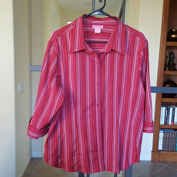 Button-down French cuff blouse
