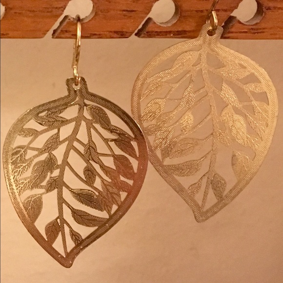 Gold Leaf Teardrop Earrings