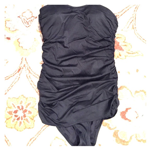 JCrew one piece bandeau swimsuit in black