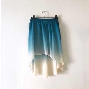 ✨SALE ✨ High-low Teal/Cream Ombre Skirt