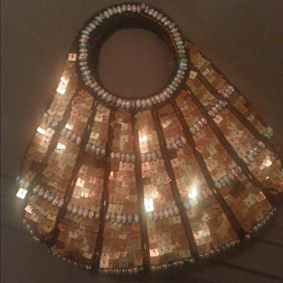 Gold sequin purse