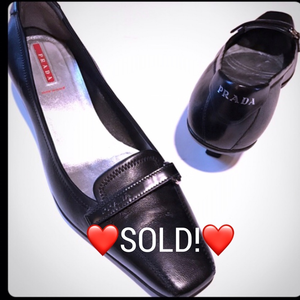 PRADA Logo Kitten Heel size 39.5 or US 9 worn once