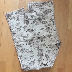 White Wit & Wisdom Flowered Jeans