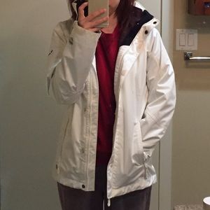 Columbia white interchange hooded jacket.