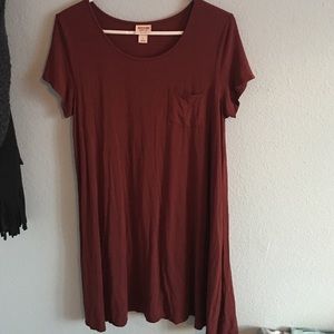 Maroon t-shirt dress