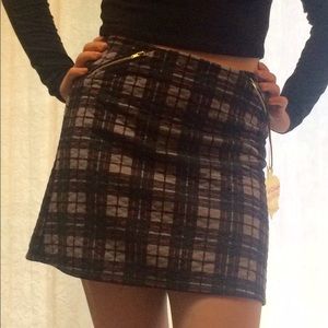 Quilted plaid skirt