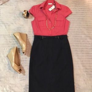 Cargo style, cap sleeve button down