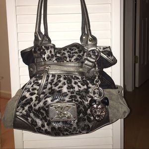 Kathy VanZeeland gray leopard purse