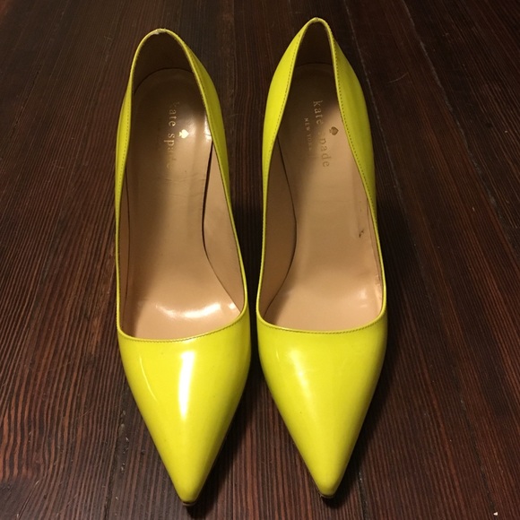 Kate Spade neon yellow heels - Picture 1 of 3