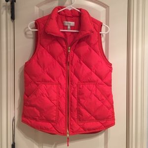 J Crew orange puffer vest