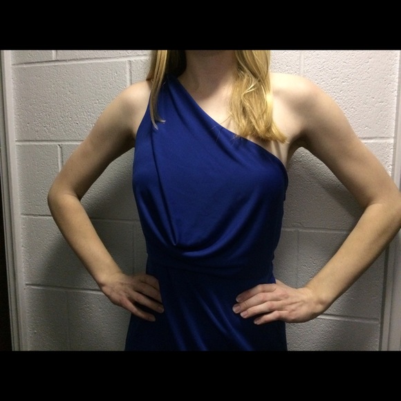 Royal Blue One shoulder Gown