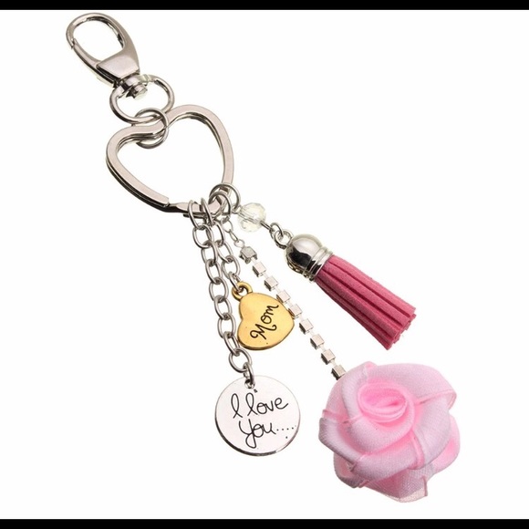 I Love you Mom Bag Charm Key Chain Bag Key   Ring