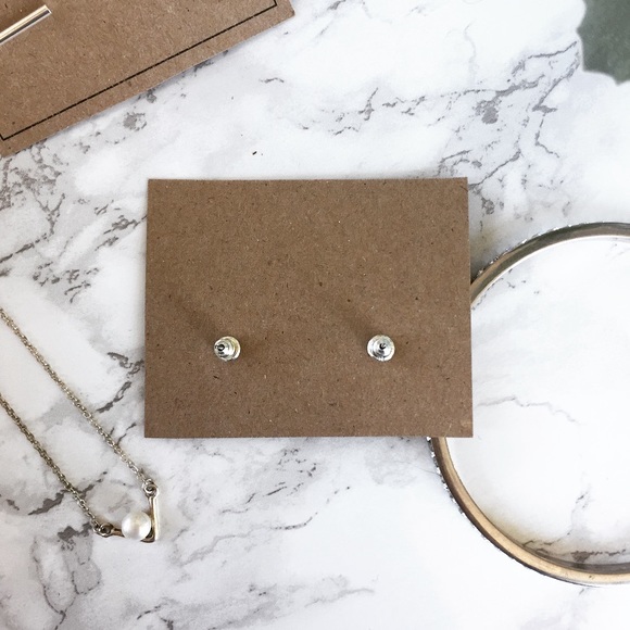 💕SALE💕 - MINI SILVER TRIANGLE STUD EARRINGS - - Picture 2 of 4