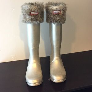 Faux fur Hunter welly socks