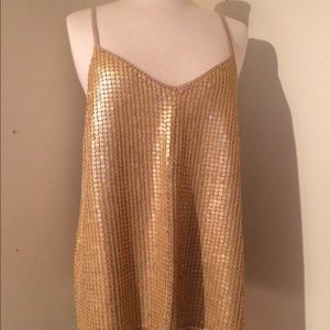 Sequined Gold Blouse NWOT