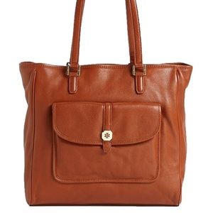 Tory Burch clay leather tote in Sienna