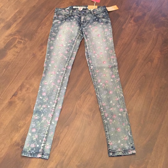 NWT Floral Denim Jeans