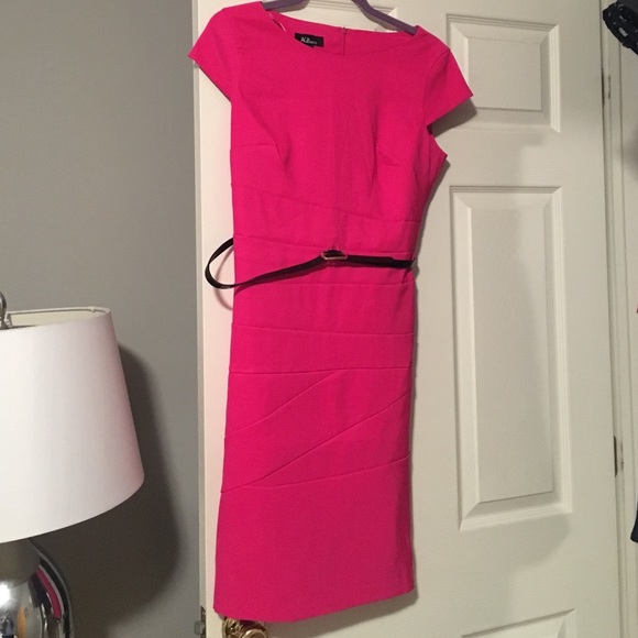 Pink Dress - Career Wear - Black Belt - New