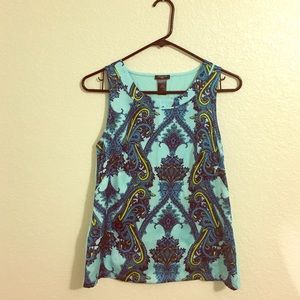 Ann Taylor mixed media sleeveless dress top