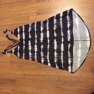 Black and white dress. It's a high low