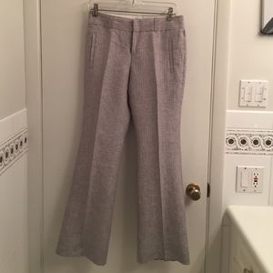 Banana Republic linen gray pinstripe pants.