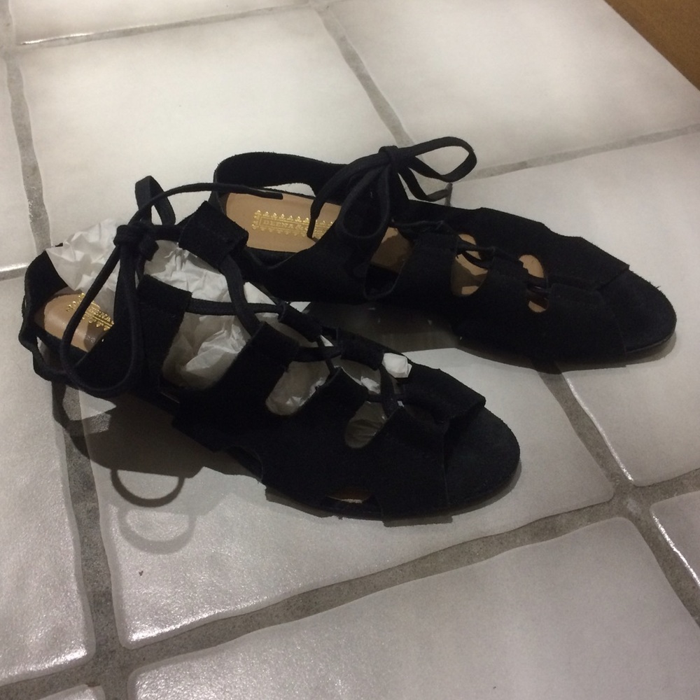 Deena & Ozzy (UO) Suede Lace-Up Sandal, Size 6