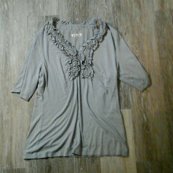 Grey 3/4 length sleeve top