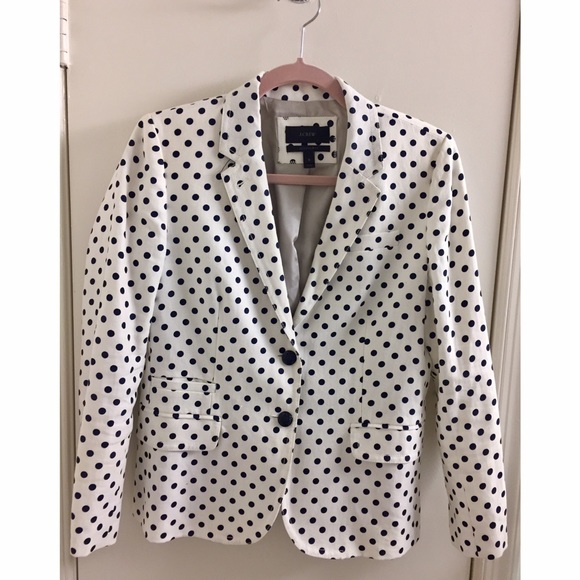J.Crew polka dot schoolboy blazer