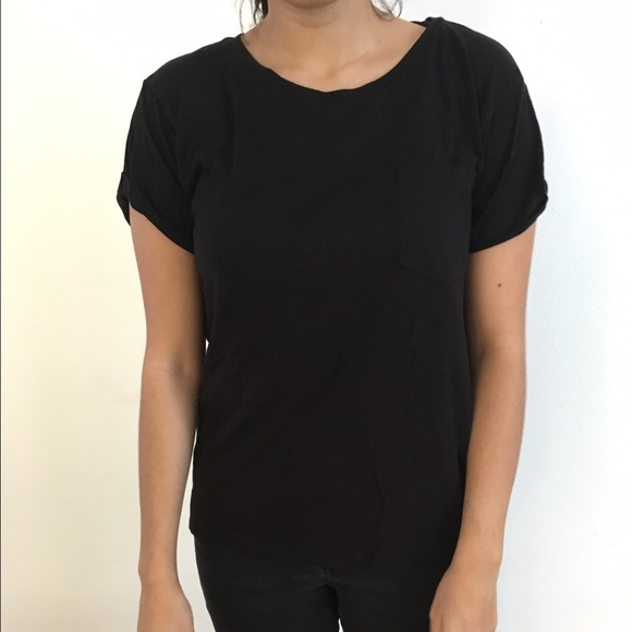 Drapey, Super Soft Black Pocket T-Shirt