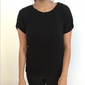 Drapey, Super Soft Black Pocket T-Shirt