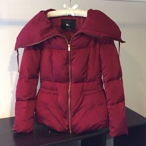 Red Zara puffer jacket