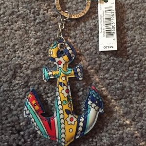 Vera Bradley Anchor Marina Paisley Keychain