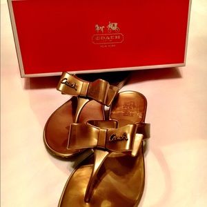 Coach Pretty Metal Jelly Bow Sandal- size 7