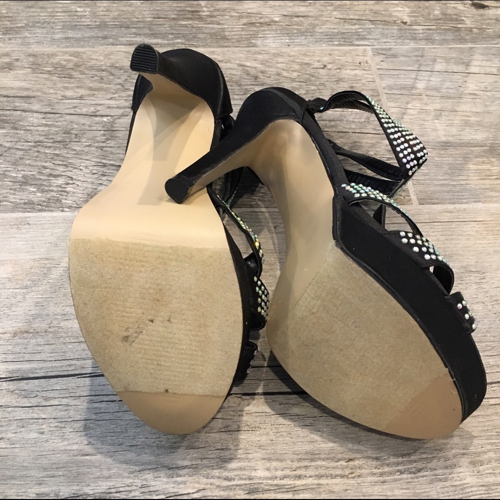 Black Rhinestone Sandals - Picture 4 of 6